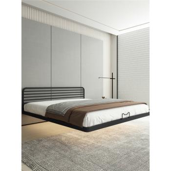 北歐網紅鋼架懸浮床意式極簡無床頭鐵藝床架簡約現代主臥單雙人床