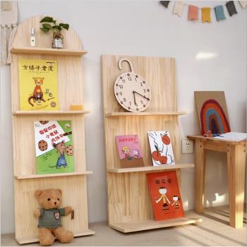 ins北歐風靠墻置物架兒童書架兒童房角落多層玩具收納架繪本架