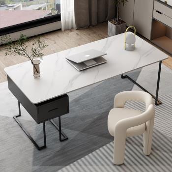 現代風輕奢高端感巖板書桌椅書房家用臥室新款設計師辦公桌電腦桌