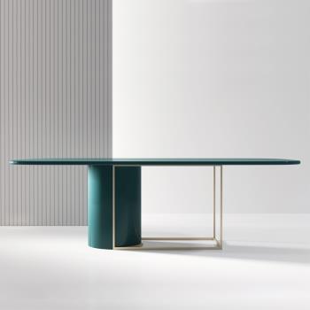 北歐設計極簡實木大餐桌現代簡約輕奢會議桌長桌子辦公長條工作臺