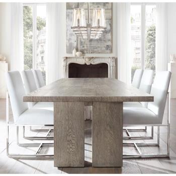 北歐大型長桌簡約白蠟木家用餐桌現代全實木做舊工作臺會議辦公桌