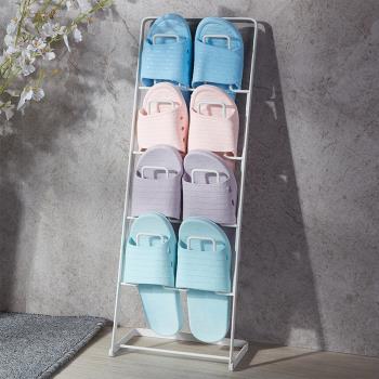 鐵藝浴室衛生間置地式放拖鞋瀝水收納架夾縫簡易門口小型寶寶鞋架