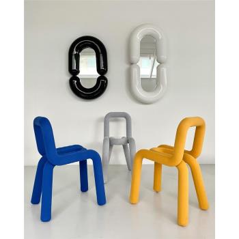 北歐ins設計師椅子網紅咖啡廳奶茶店凳子創意餐椅客廳臥室單人椅