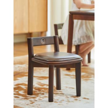 矮凳實木靠背凳家用茶幾小椅子凳子吃飯餐椅防滑矮軟座皮凳小板凳