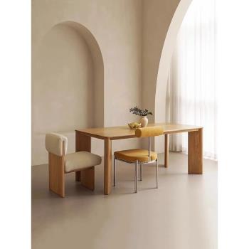 日式實木方形餐桌現代簡約家用大板桌紅橡茶桌書桌工作臺桌椅組合