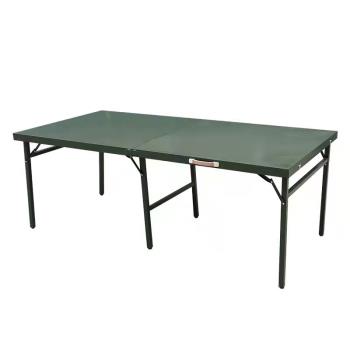 1米*2米野外折疊桌會議桌鐵皮桌便攜式指揮桌子戶外野營軍綠餐桌