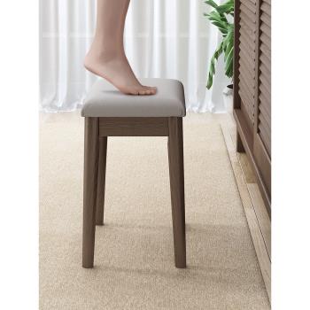 實木梳妝凳現代簡約軟包凳子家用梳妝臺化妝椅臥室化妝凳梳妝椅子