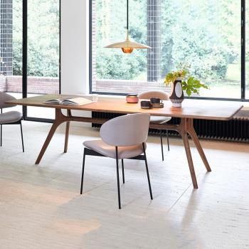 北歐簡約現代家用餐桌侘寂風長方形書桌實木工作臺洽談桌客廳長桌