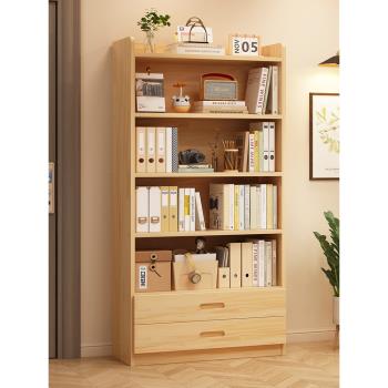 書架置物架兒童落地家用客廳自由組合收納柜多層簡易實木墻邊書柜