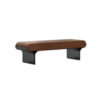 臥室床尾凳北歐設計師長條凳沙發凳現代輕奢真皮換鞋凳長凳小沙發