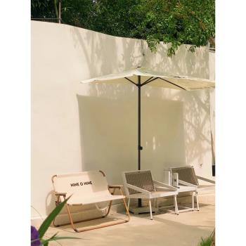 網紅遮陽傘高度可調 戶外半邊傘白色 太陽傘庭院傘花園露臺花圃傘