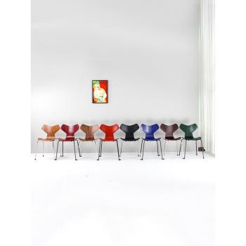 高梵家具金獎椅原版復刻北歐經典設計師椅彩色實木餐椅高品質吧椅