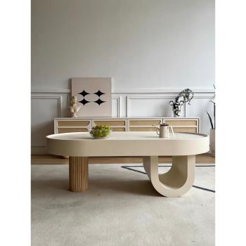 北歐奶油風實木客廳茶幾創意設計感小戶型現代簡約現代陽臺小桌子