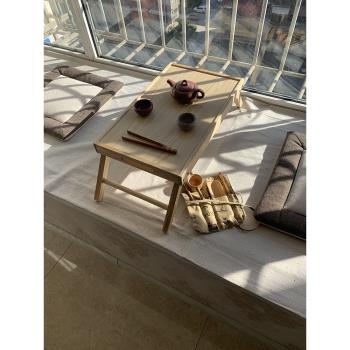 飄窗桌子日式小茶幾榻榻米折疊矮桌臥室小型兒童實木窗臺陽臺書桌