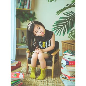 日式實木皮藝沙發可愛兒童沙發女孩公主幼兒園寶寶座椅單雙人沙發