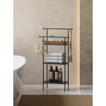 北歐多層落地毛巾架家用浴室架可移動創意置物架衛生間收納浴巾架