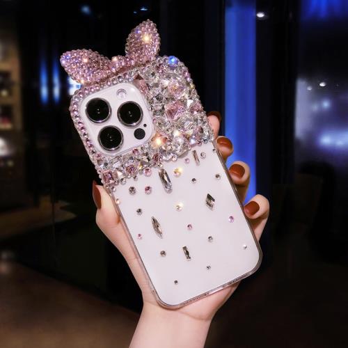 高級粉水晶oppoReno10鑲鉆手機殼奢華Reno9pro+帶鉆石閃8se保護套防摔7全包6網紅蝴蝶結5K軟硅膠findx3可愛女