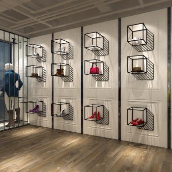 鐵藝創意服裝店掛式包包展示架櫥窗精品陳列架個性上墻鞋貨架展柜
