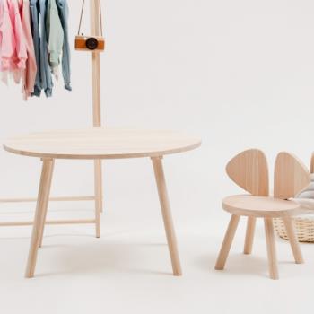 兒童桌椅套裝實木家用ins凳子北歐風寶寶桌子凳子套裝幼兒園桌椅