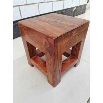 老榆木長方形木凳四方凳加固簡約簡易坐凳家用實木矮凳網紅小板凳