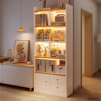 書架置物架落地家用多層收納架書柜客廳柜子儲物柜電視柜旁置物架
