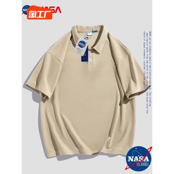 NASA聯名短袖polo衫男夏季T恤寬松美式男士翻領速干體恤大碼男裝