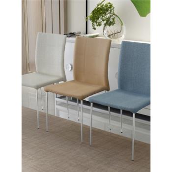 可疊放家用餐椅創意現代布藝餐桌椅子酒店椅會議椅舒適不銹鋼北歐