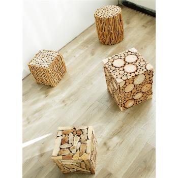 木質家用成人手工小型凳子北歐家居裝飾創意個性椅子新房板凳擺件