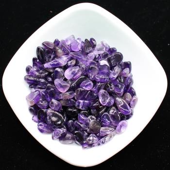 易晶緣天然紫水晶碎石擺件黃白小寶石手鏈消磁石頭碎顆粒玉石廢料