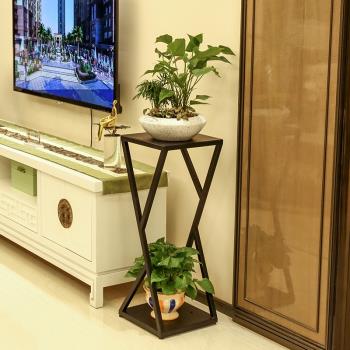 簡約現代花架鐵藝多層客廳落地植物架室內家用陽臺綠蘿吊蘭置物架