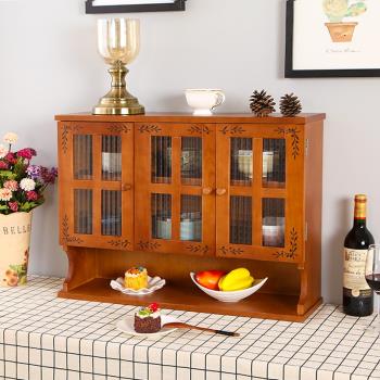 日式一體實木桌面餐邊柜現代簡約酒柜小型碗柜置物架家用廚房收納