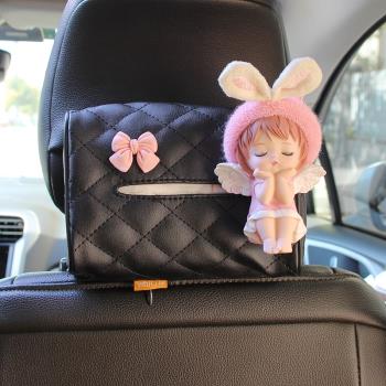 卡通車載紙巾盒汽車椅背掛式抽紙袋可愛安妮車上扶手箱餐巾紙包套