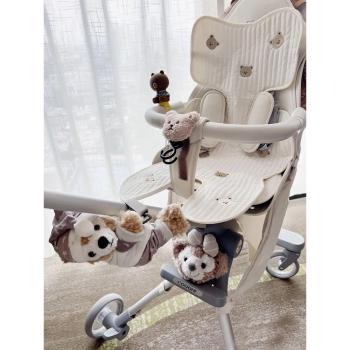 韓國嬰兒手推車寶寶坐墊刺繡透氣四季通用純棉安全座椅餐椅涼席墊