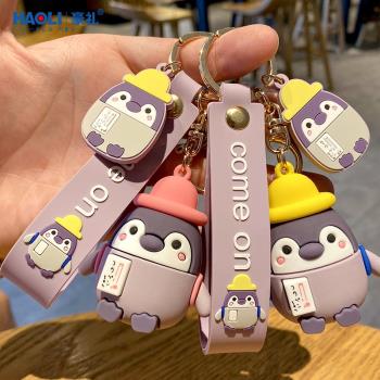 ins網紅日系小企鵝書包掛件公仔動物女汽車鑰匙扣鏈學生玩偶掛飾