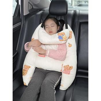 汽車安全帶防勒脖兒童抱枕車上用寶寶護頸枕頭護肩套后排睡覺神器
