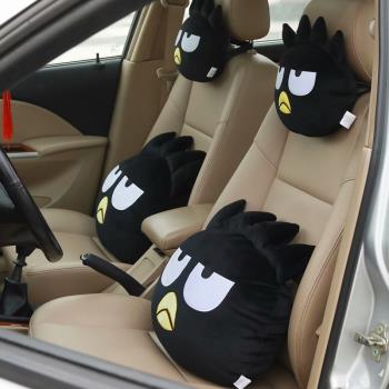 新品 卡通黑酷企鵝汽車頭枕車用護頸可愛車內飾抱枕創意車載靠枕