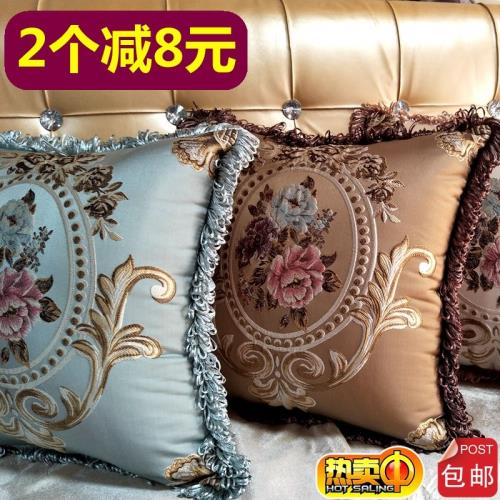 沙發抱枕靠墊客廳臥室床頭飄窗酒店賓館汽車高檔大號靠背蕾絲枕套