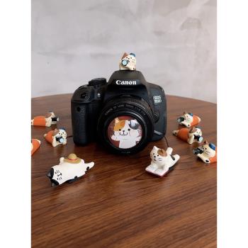 卡通可愛貓咪相機49mm鏡頭蓋58貓貓40.5防塵保護蓋熱靴通用型