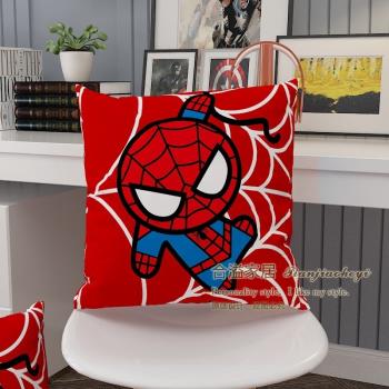 抱枕動漫卡通漫威英雄蜘蛛俠美國隊長鋼鐵俠椅墊兒童靠墊臥室汽車