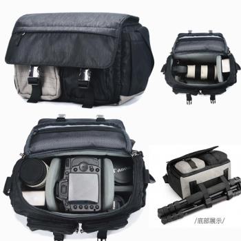 相機包單肩專業防水復古時尚牛津布攝影包單反背包一機四鏡三腳架