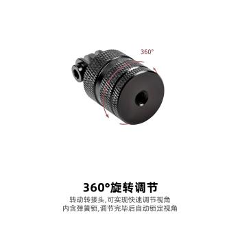 fujing 適用DJI大疆 GoPro 影石Insta360運動相機可旋轉金屬轉接座Action4/3/2 x3 x2配件橫向360度調節支架