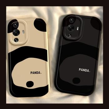 動物園黑白熊貓適用紅米12Turbo手機殼K60E個性K50至尊Note11Tpro全包K40S防摔Note10A/9pro保護套K30硅膠12C