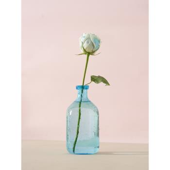 北歐復古大肚玻璃花瓶日本吊鐘馬醉木插花水培落地透明細口小口