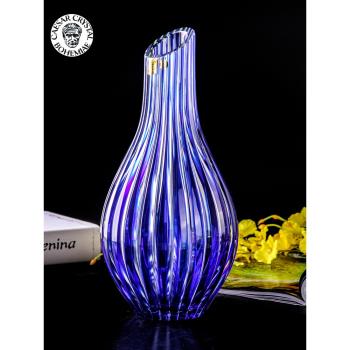 捷克BOHEMIA進口水晶玻璃花瓶歐式創意禮品家用客廳藝術花瓶擺件