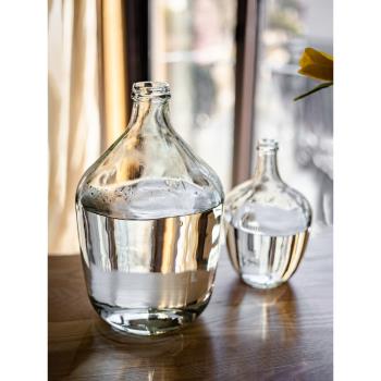 玻璃瓶透明花瓶小口大肚水培日本吊鐘馬醉木專用水養客廳輕奢擺件