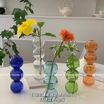北歐ins簡約網紅創意水培水養透明日系泡泡球形花瓶擺件客廳插花