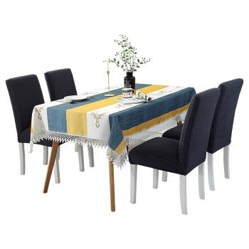 北歐桌布布藝棉麻餐桌椅子套罩簡約臺布餐椅套罩茶幾布長方形家用