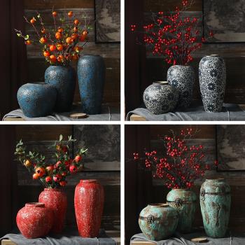 景德鎮陶瓷復古新中式花瓶插干花鮮花客廳家居民宿美式擺件·大號