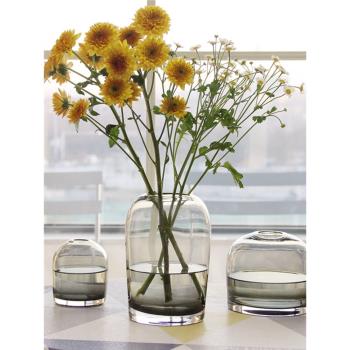 歐式簡約花瓶創意INS玻璃花器客廳餐桌小口家居鮮花插花瓶工藝品
