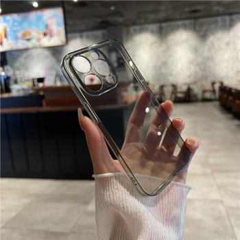umj【全身軟殼】透黑裸機手感tpu適用iphone16/15pro手機殼蘋果14proMax簡約透明矽膠13全包12防摔保護套男女